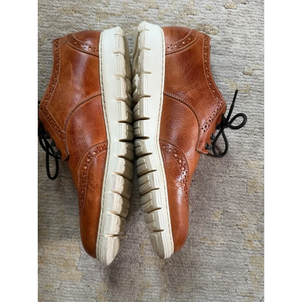 Bed Stu Cayuga Wingtip Oxford Shoes Men 8 Tan Leather Cognac